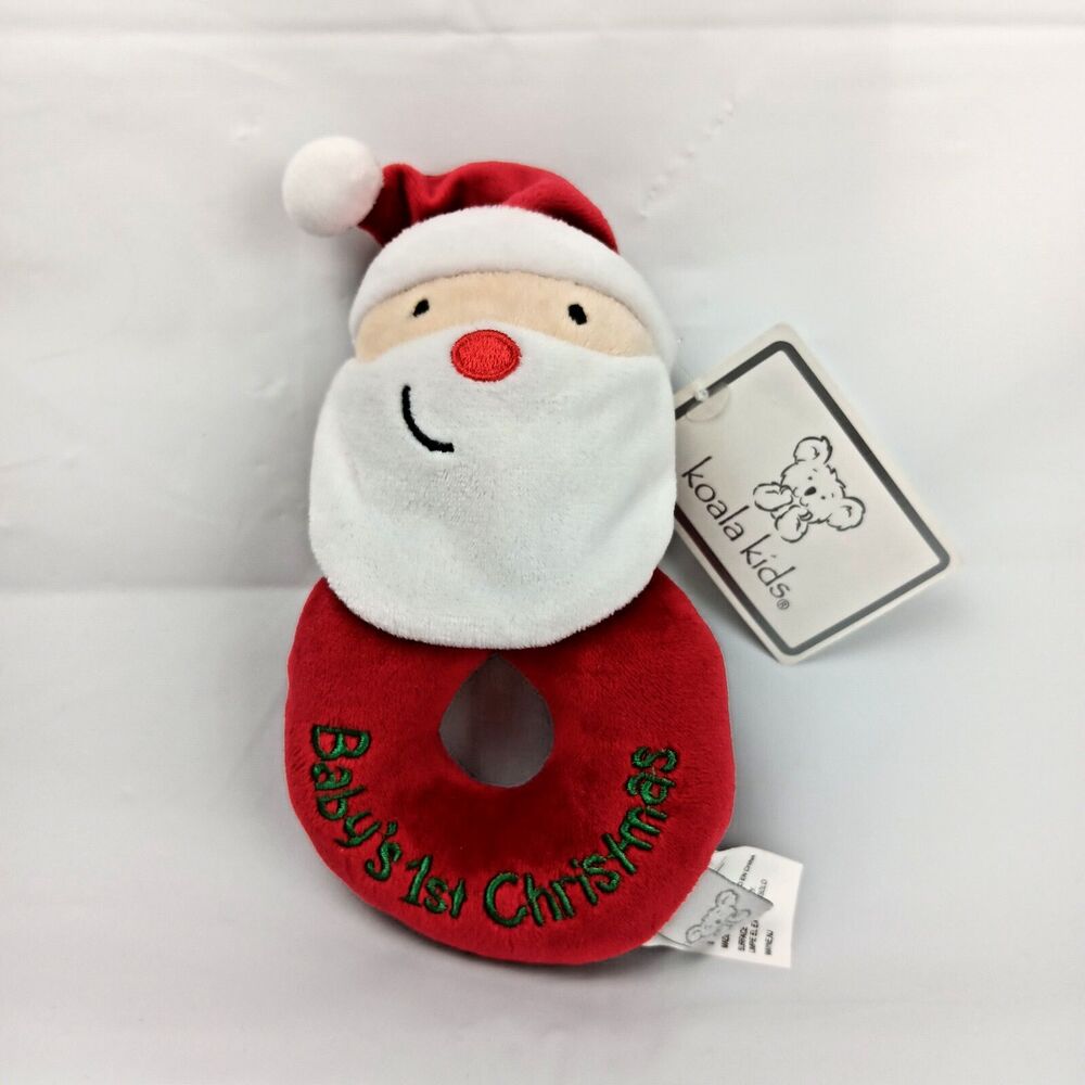 Koala Baby Santa Christmas Baby Rattle Kids Infant Toy Holiday Plush 6 Inch